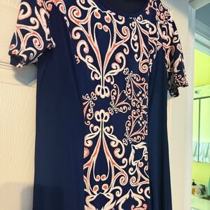 Navy and Orange dress